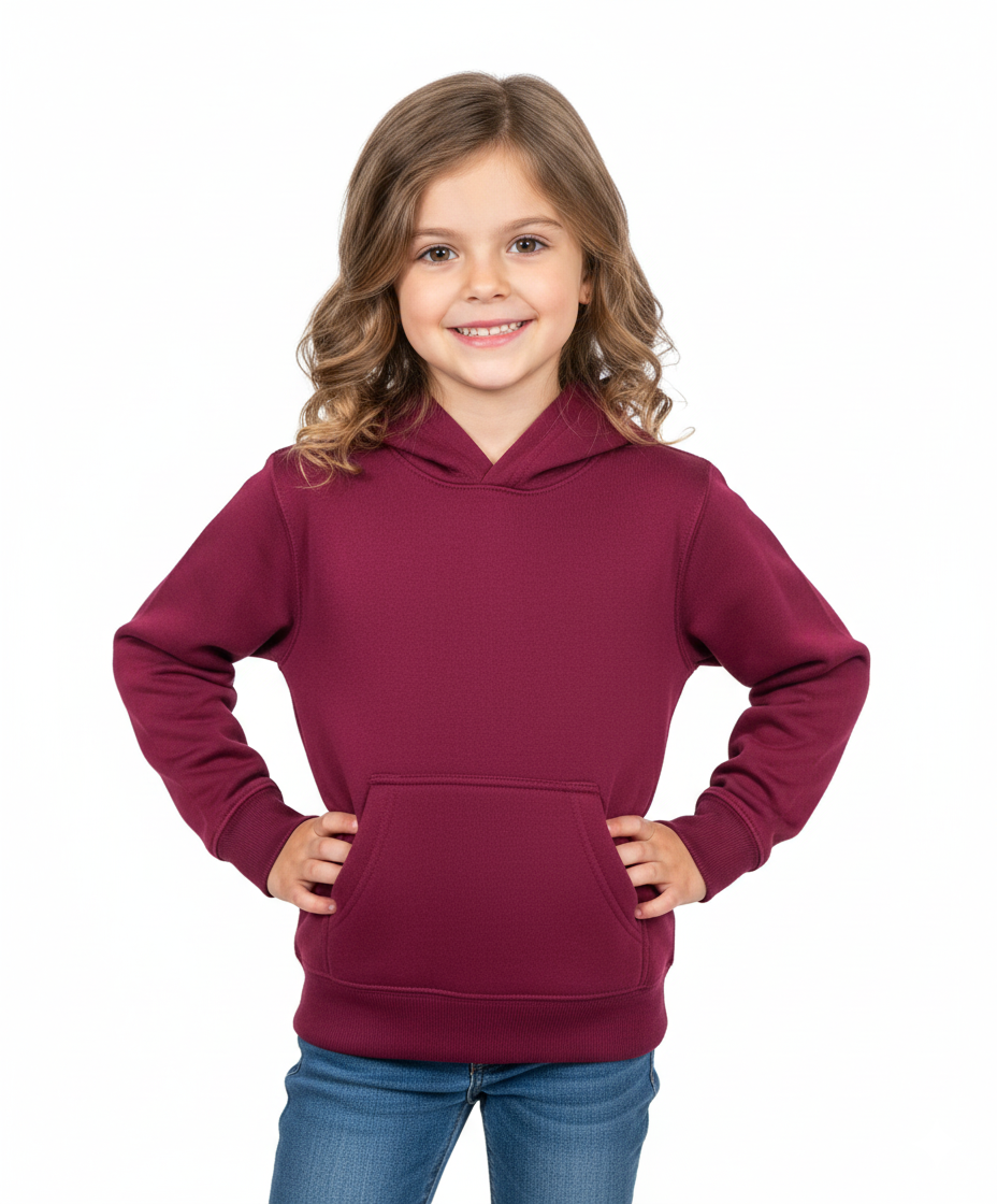 Fleece Classic Warm Pull Over Hoodie Burgundy KP101