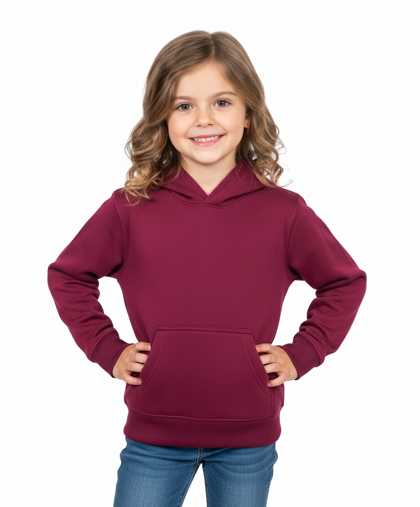 Fleece Classic Warm Pull Over Hoodie Burgundy KP101