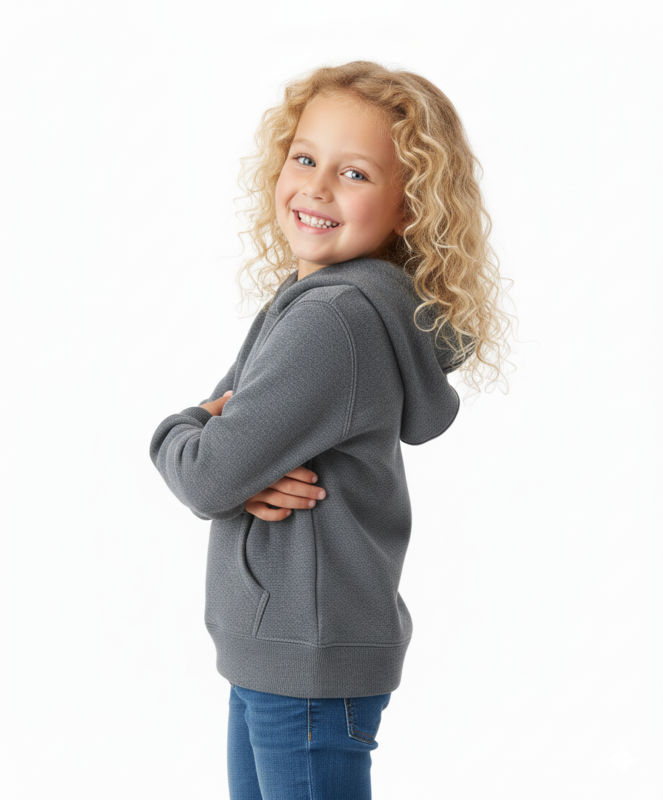 Fleece Classic Warm Pull Over Hoodie D grey KP101