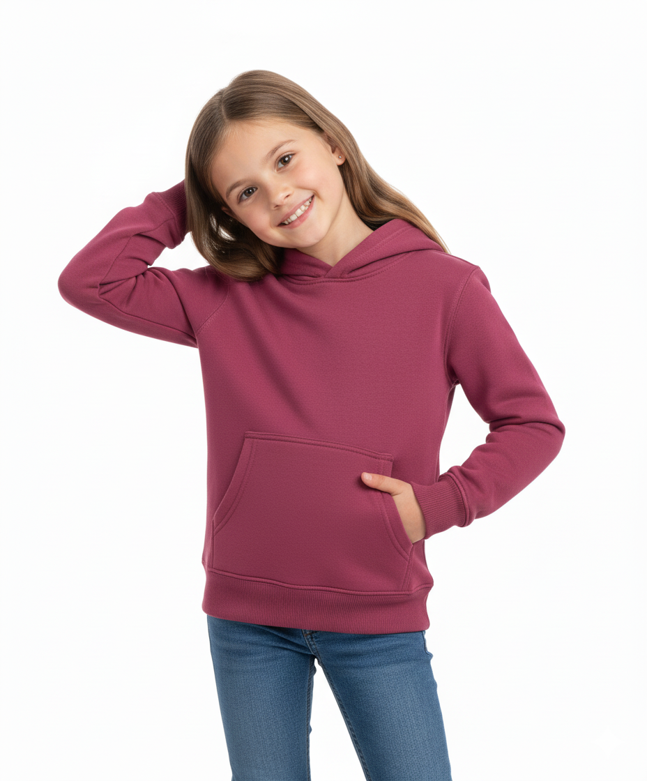 Fleece Classic Warm Pull Over Hoodie Plum KP101