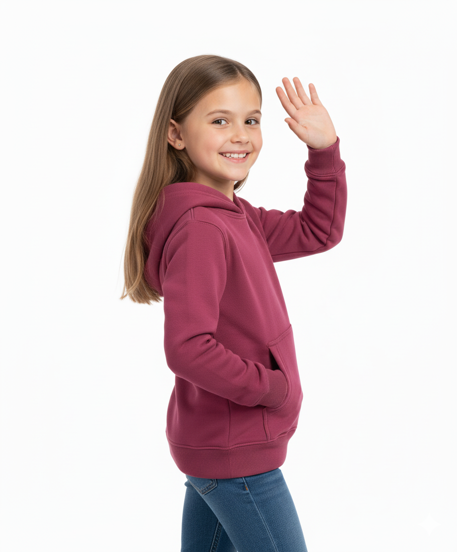 Fleece Classic Warm Pull Over Hoodie Plum KP101