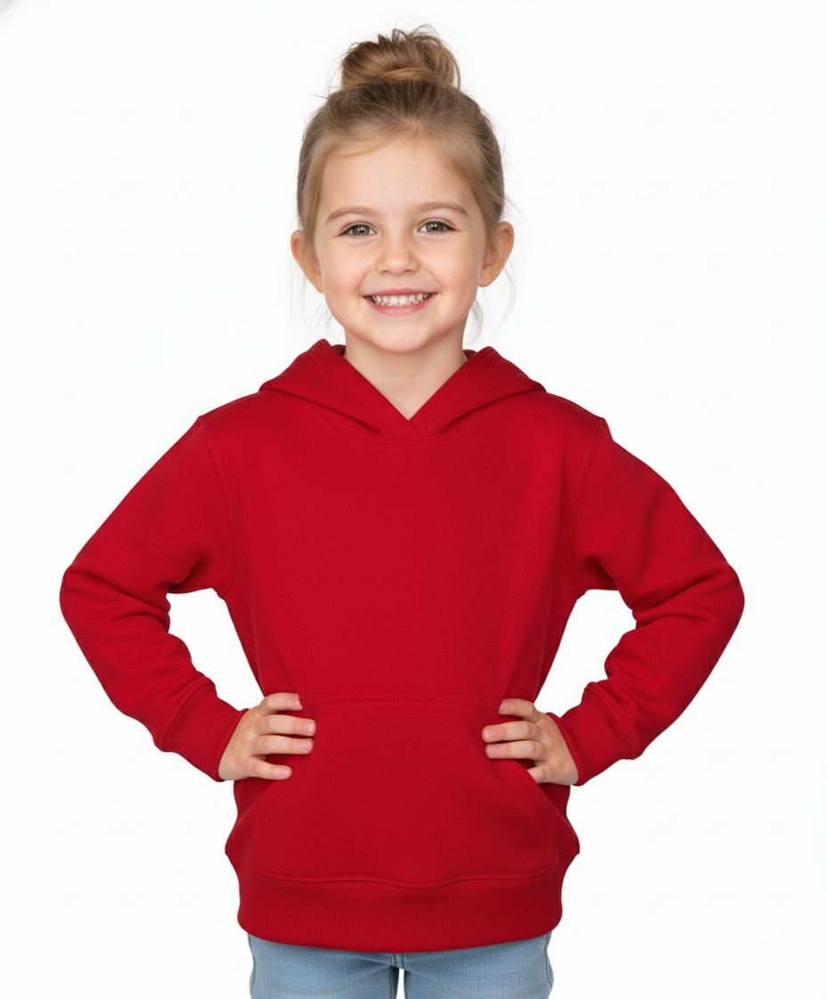 Fleece Classic Warm Pull Over Hoodie Red KP101