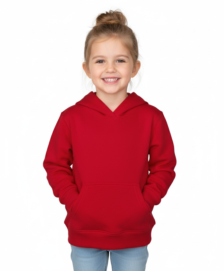 Fleece Classic Warm Pull Over Hoodie Red KP101 2 Pack
