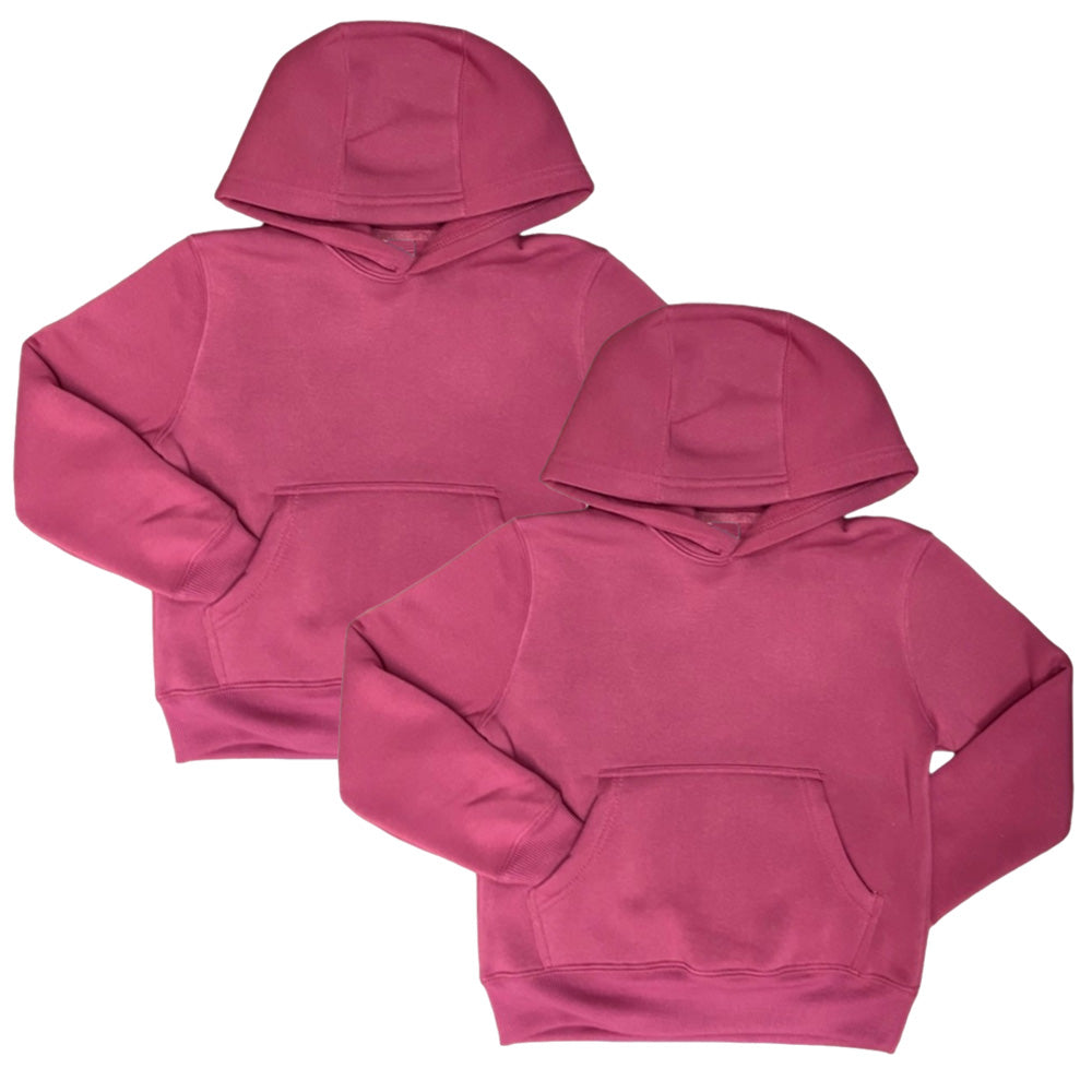 Fleece Classic Warm Pull Over Hoodie Black KP101 2 Pack