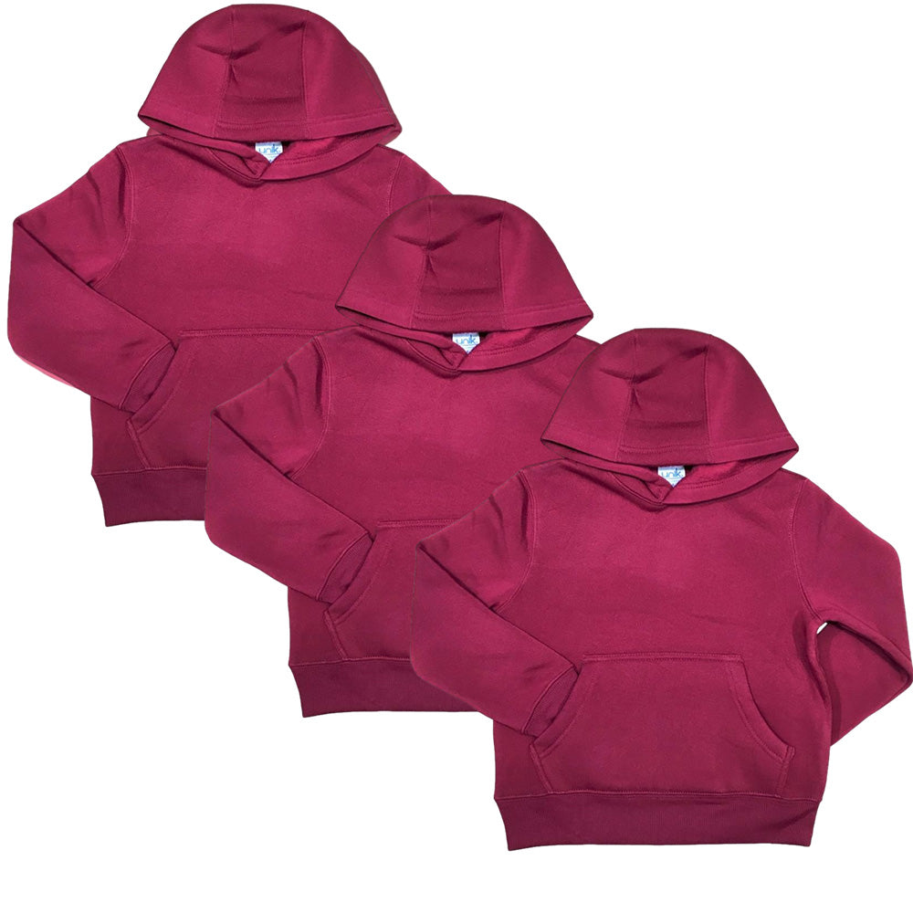 Fleece Classic Warm Pull Over Hoodie Black KP101 3 Pack