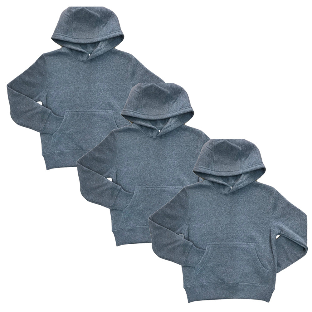 Fleece Classic Warm Pull Over Hoodie Black KP101 3 Pack
