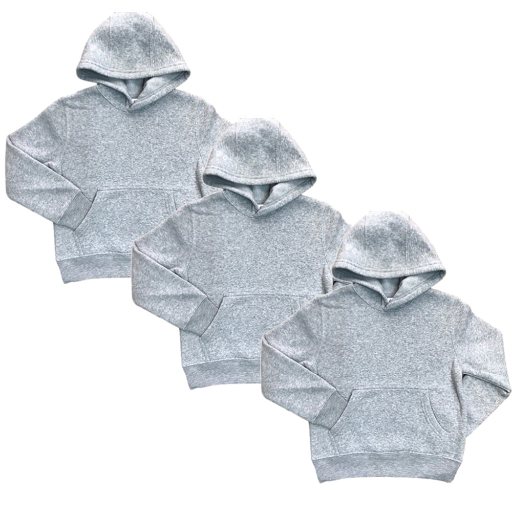 Fleece Classic Warm Pull Over Hoodie Black KP101 3 Pack
