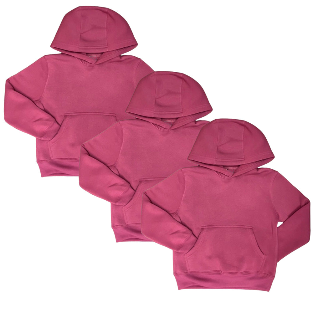 Fleece Classic Warm Pull Over Hoodie Black KP101 3 Pack
