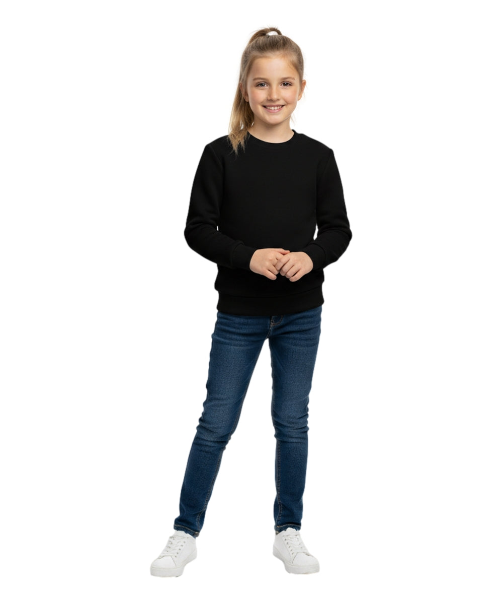 Premium Quality Fleece Crewneck Sweater shirts Black KP102 3 Pack