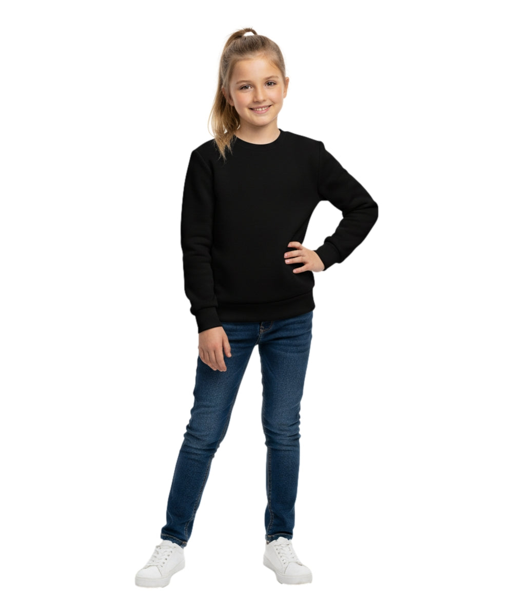Premium Quality Fleece Crewneck Sweater shirts  Black  KP102