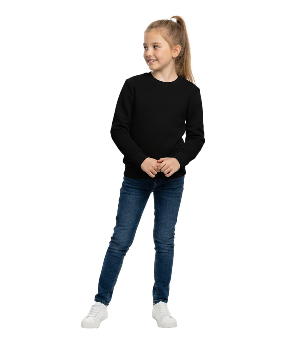 Premium Quality Fleece Crewneck Sweater shirts  Black  KP102
