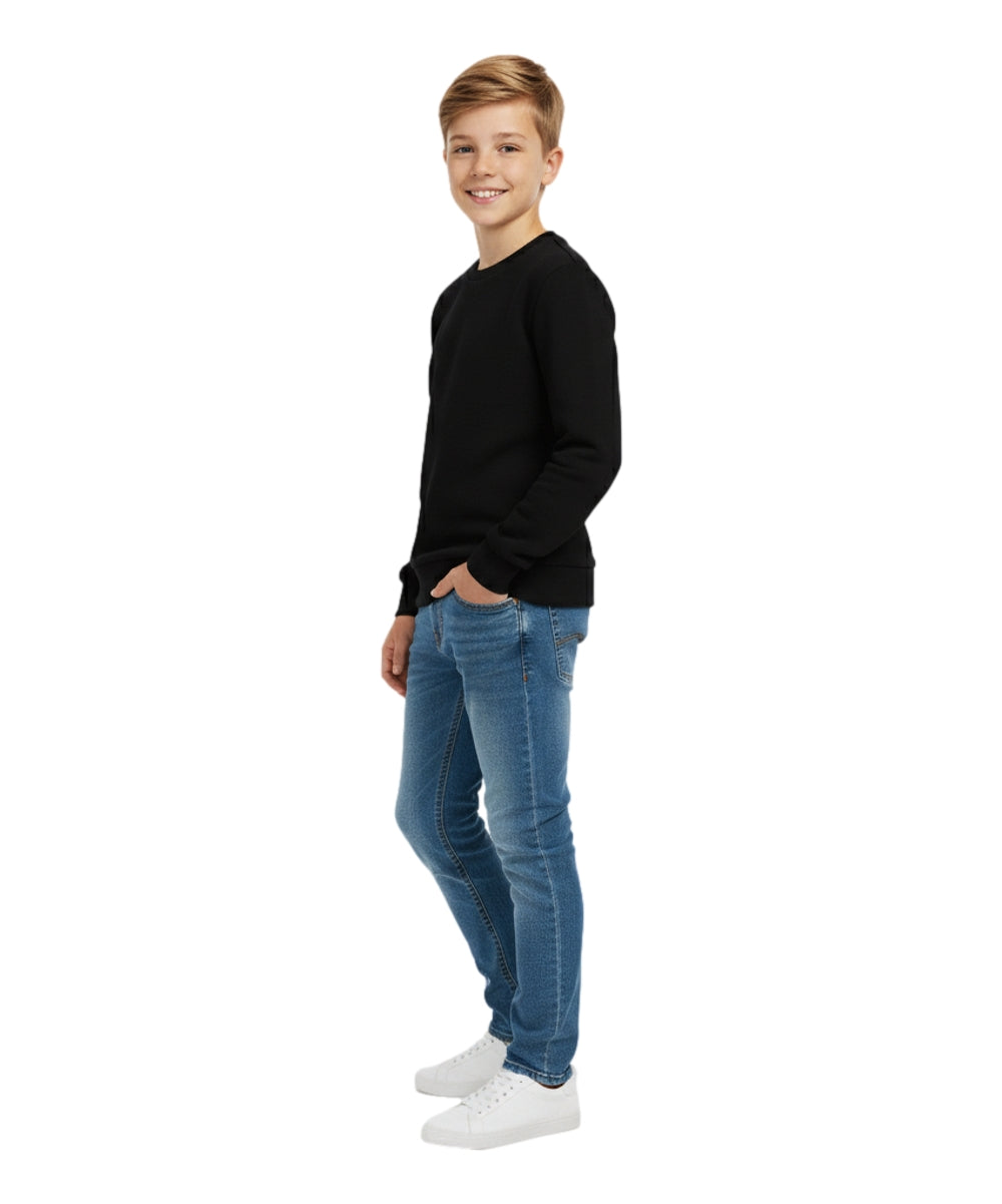 Premium Quality Fleece Crewneck Sweater shirts Black KP102 2 Pack
