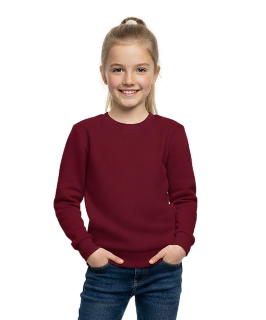 Premium Quality Fleece Crewneck Sweater shirts  Burgundy KP102
