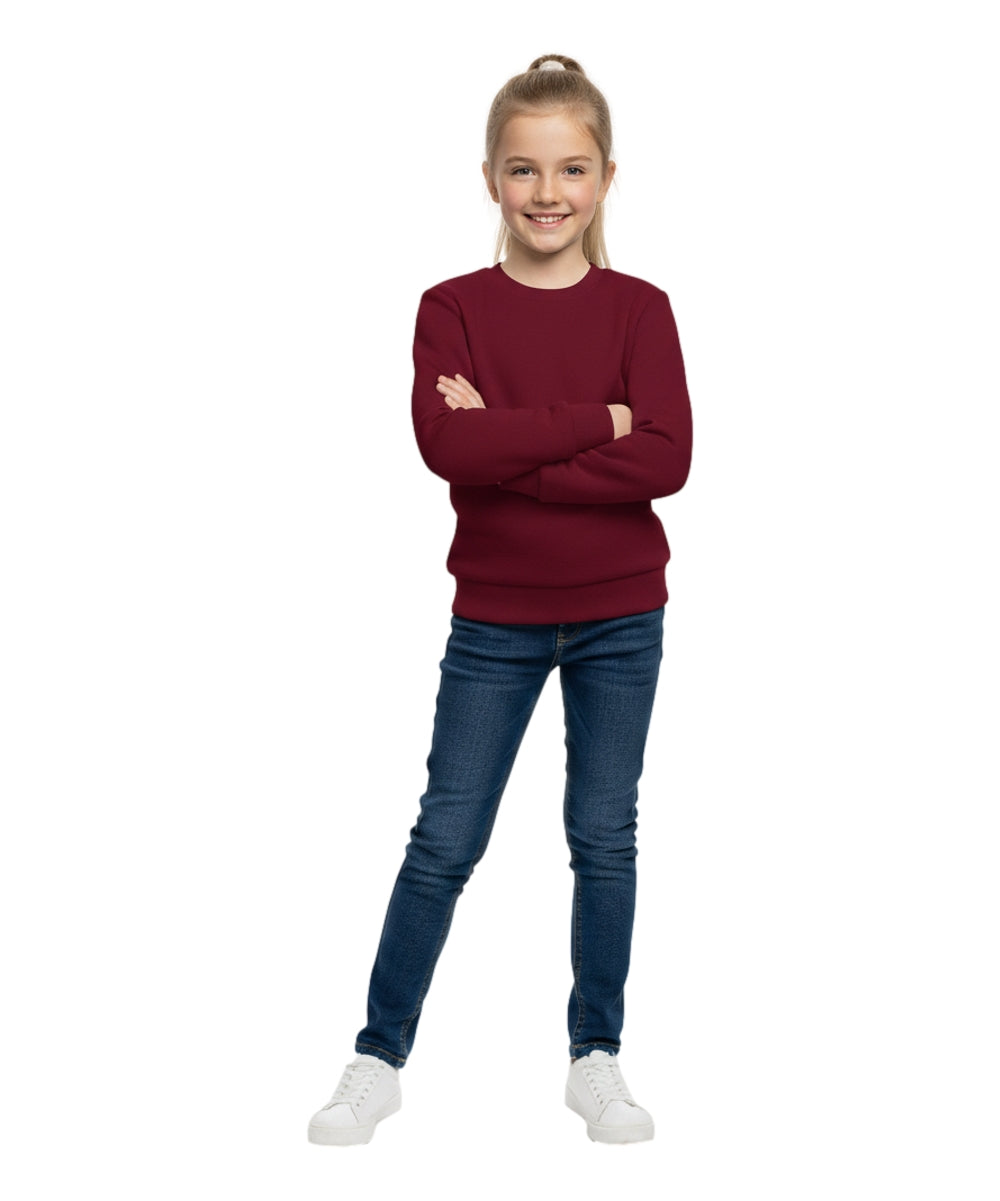 Premium Quality Fleece Crewneck Sweater shirts  Burgundy KP102