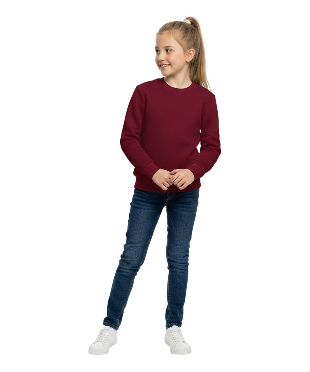 Premium Quality Fleece Crewneck Sweater shirts  Burgundy KP102