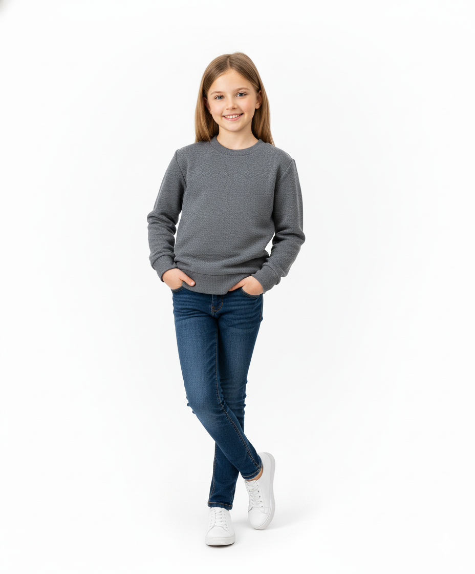 Premium Quality Fleece Crewneck Sweater shirts Dgrey KP102 3 Pack