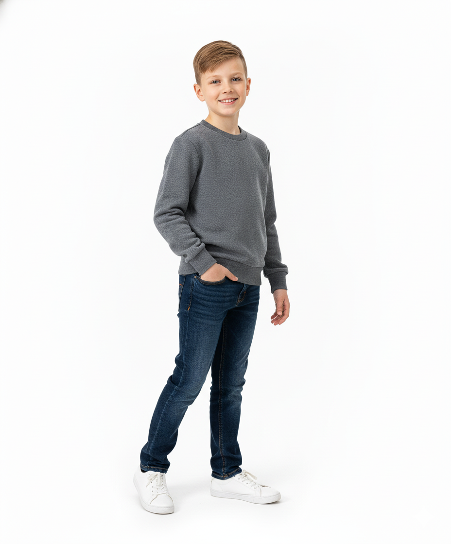 Premium Quality Fleece Crewneck Sweater shirts Dgrey KP102 2 Pack
