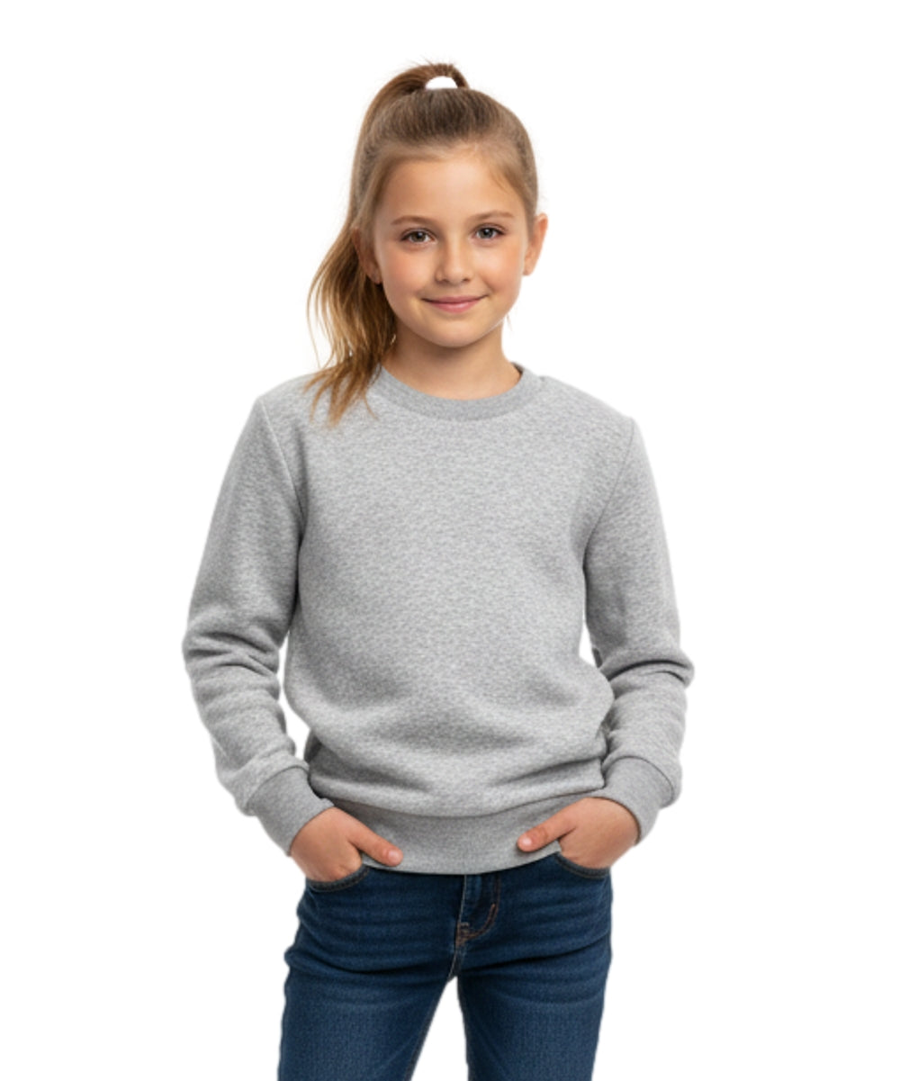 Premium Quality Fleece Crewneck Sweater shirts  L grey  KP102