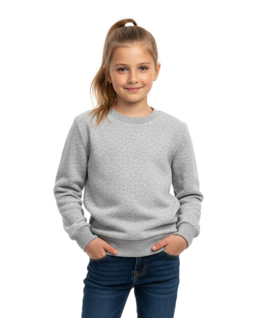Premium Quality Fleece Crewneck Sweater shirts  L grey  KP102