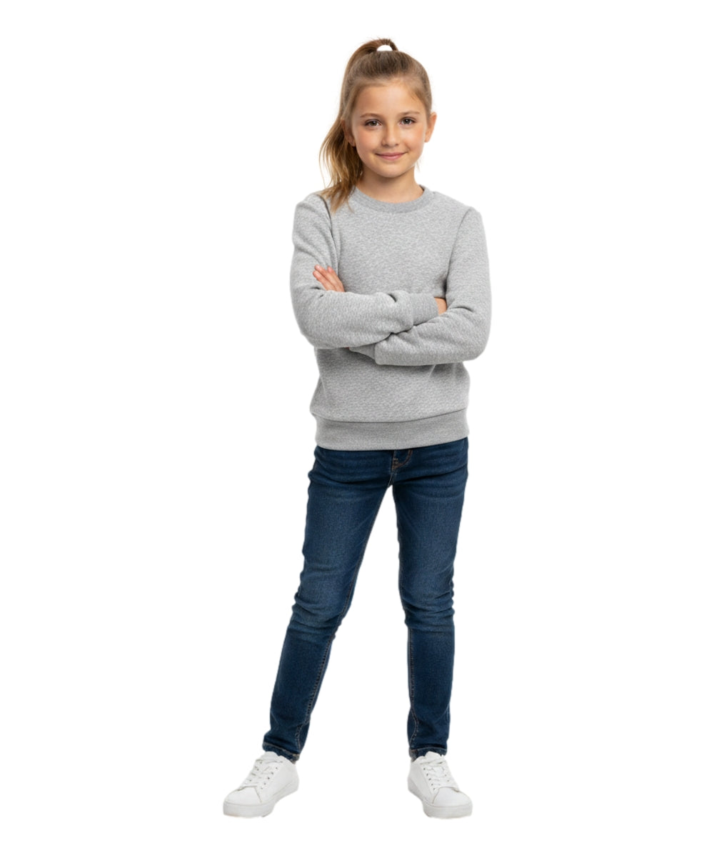 Premium Quality Fleece Crewneck Sweater shirts Lgrey KP102 3 Pack