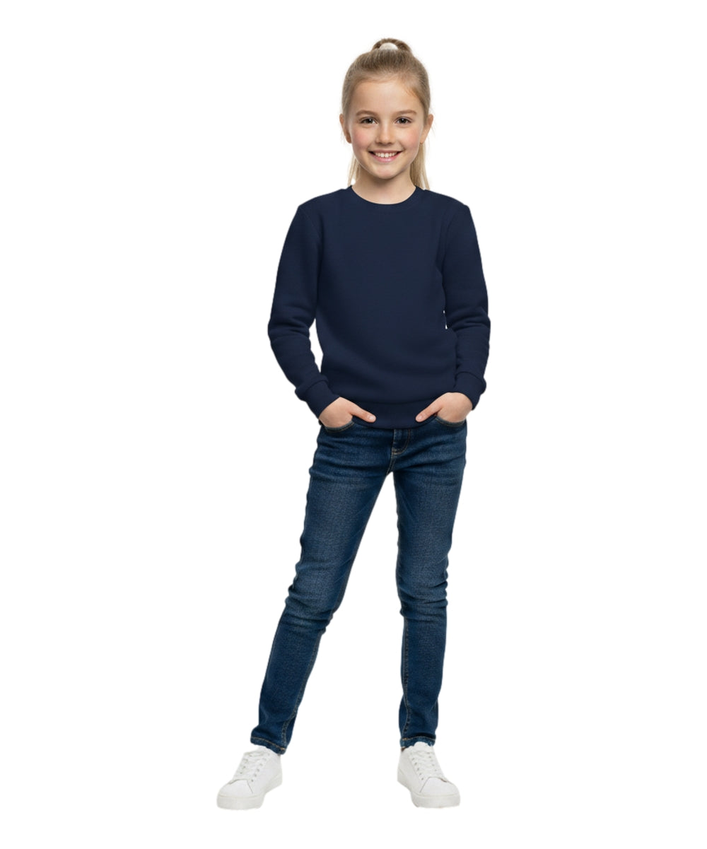 Premium Quality Fleece Crewneck Sweater shirts  Navy KP102