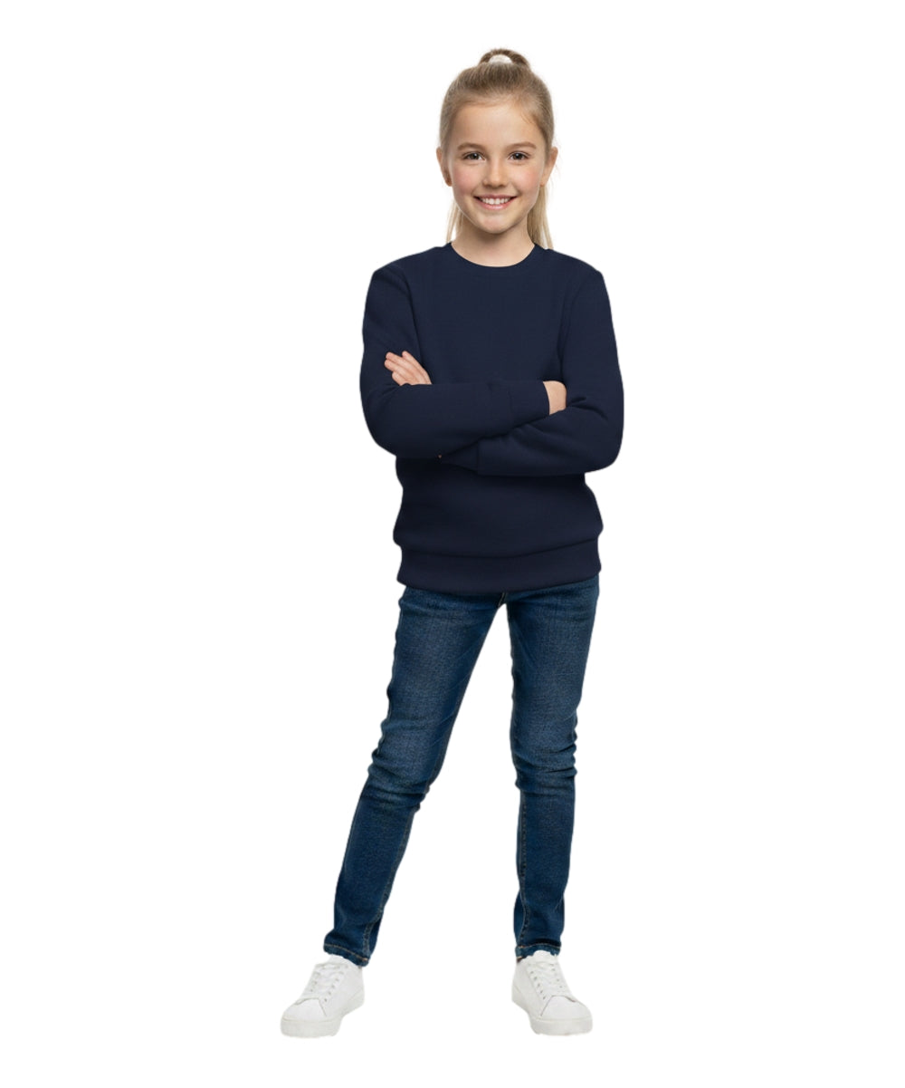 Premium Quality Fleece Crewneck Sweater shirts  Navy KP102