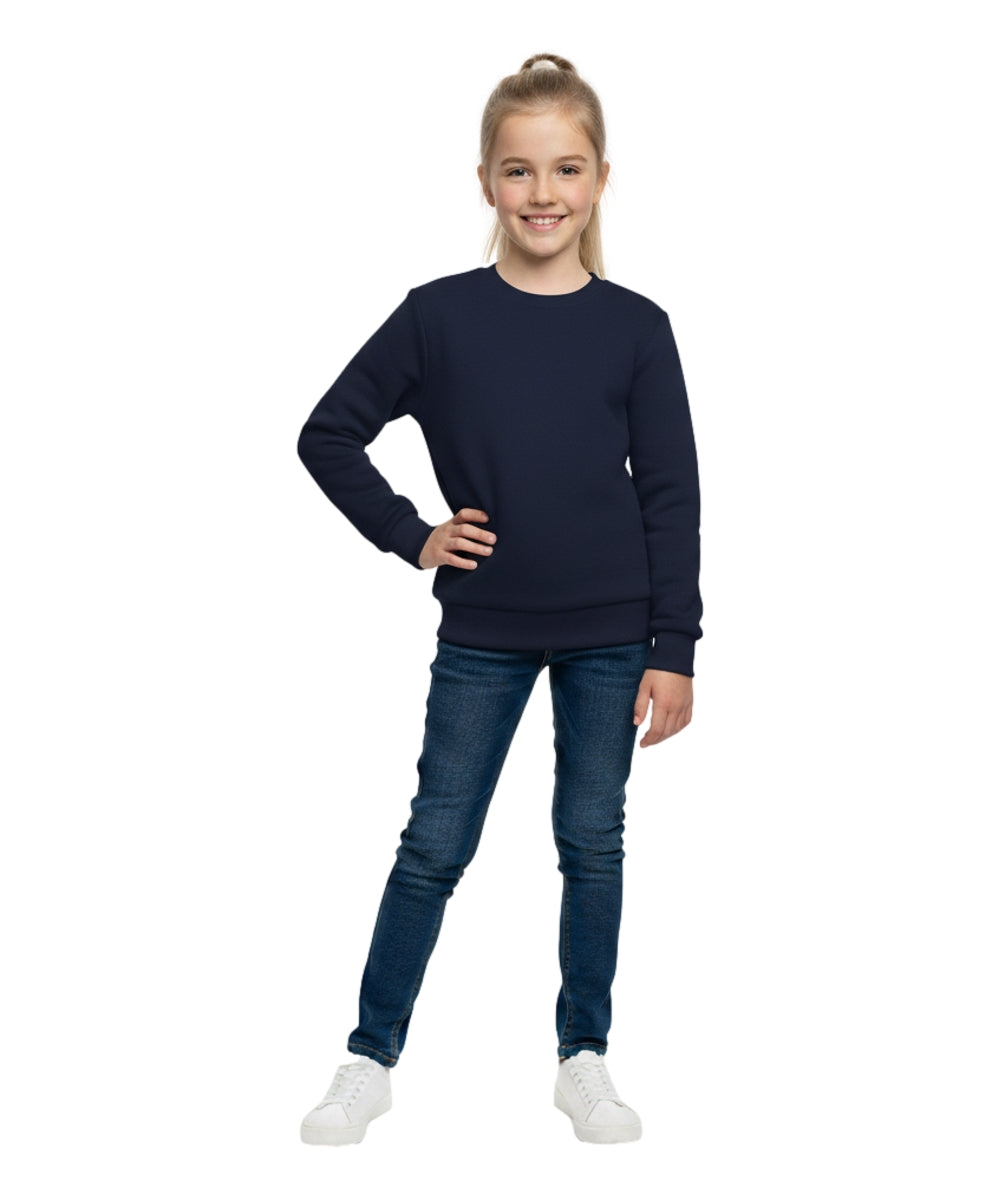 Premium Quality Fleece Crewneck Sweater shirts  Navy KP102