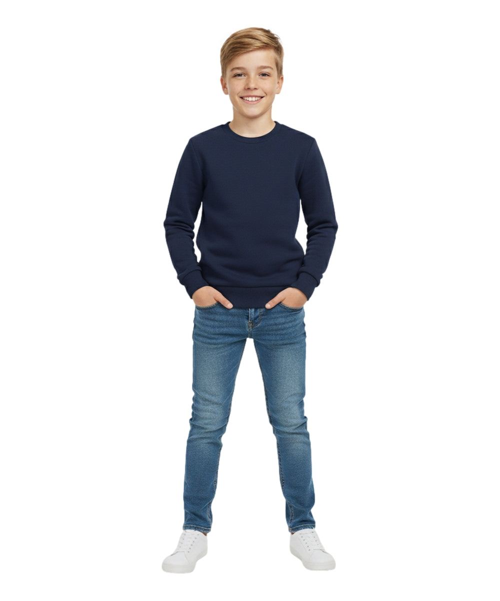 Premium Quality Fleece Crewneck Sweater shirts Navy KP102