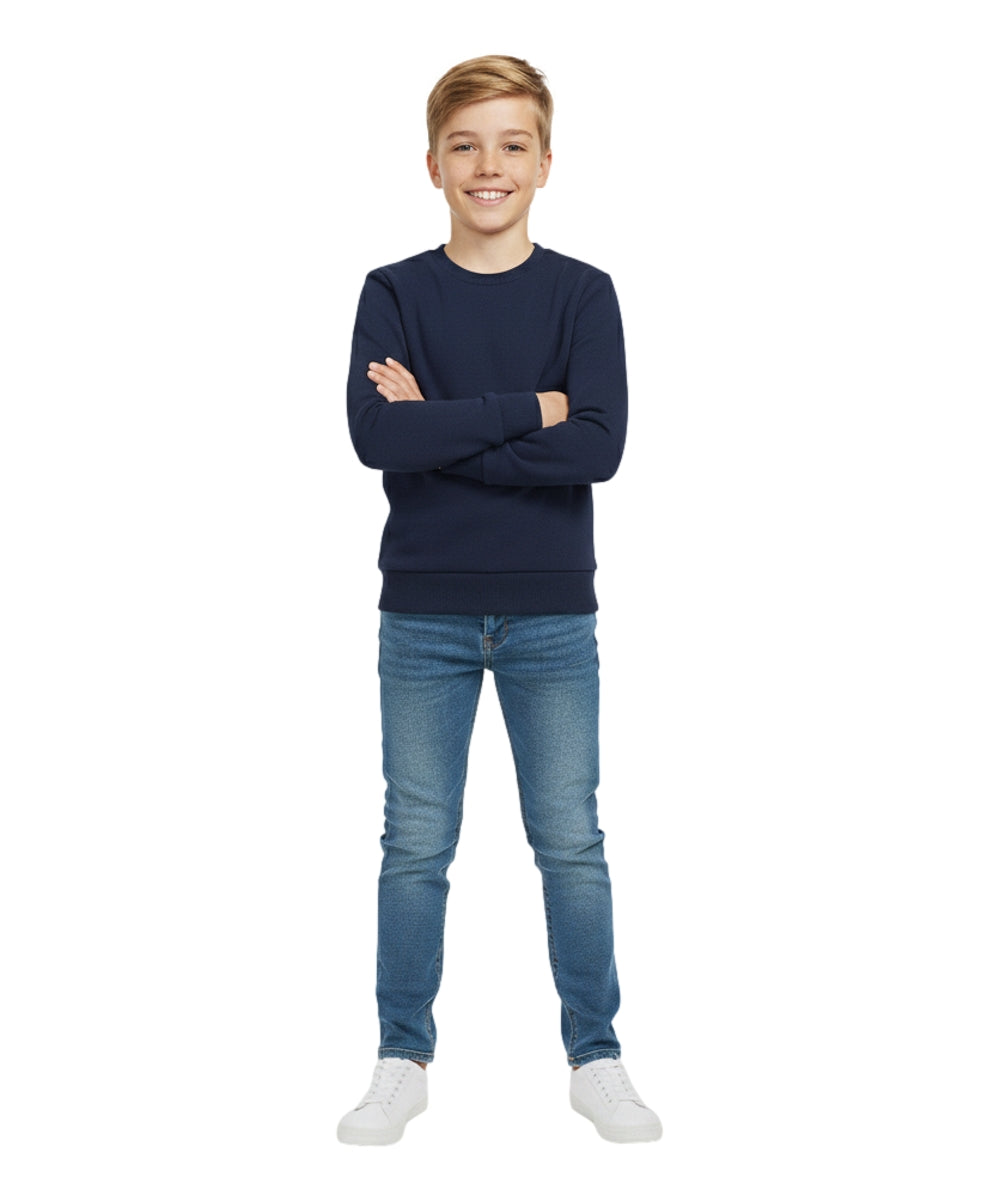 Premium Quality Fleece Crewneck Sweater shirts Navy KP102