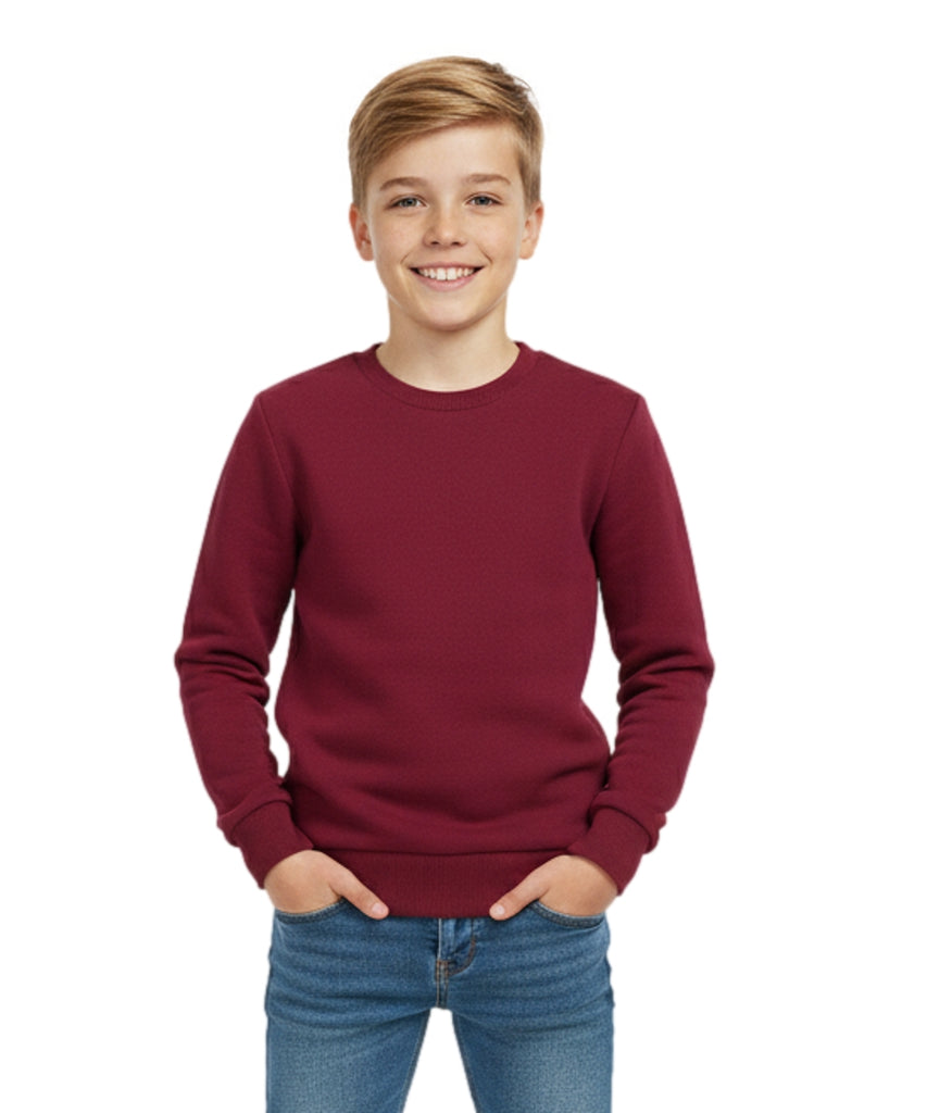Premium Quality Fleece Crewneck Sweater shirts Burgundy KP102