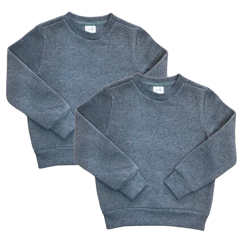Premium Quality Fleece Crewneck Sweater shirts Black KP102 2 Pack