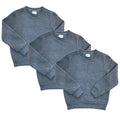 Premium Quality Fleece Crewneck Sweater shirts Lgrey KP102 3 Pack