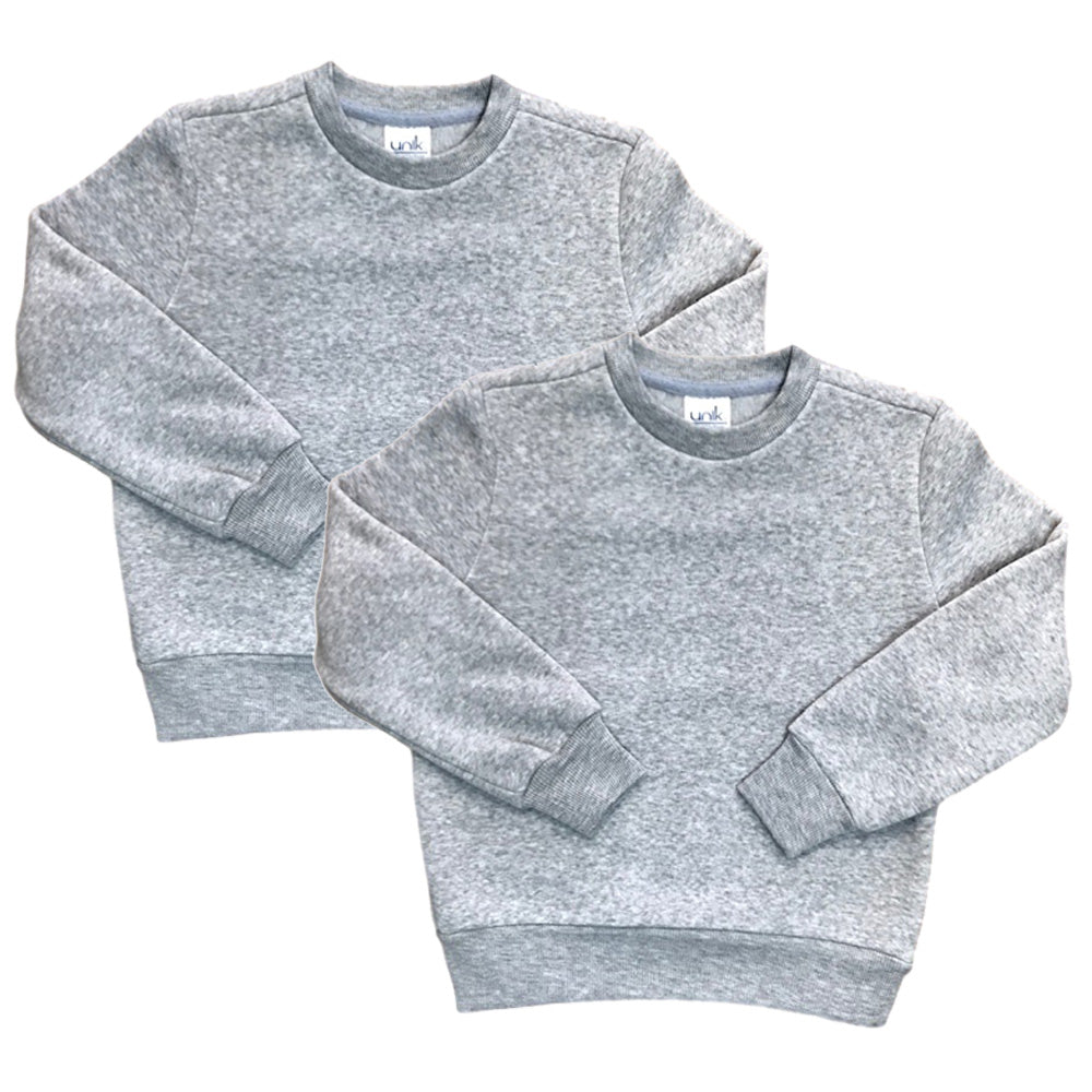 Premium Quality Fleece Crewneck Sweater shirts Dgrey KP102 2 Pack