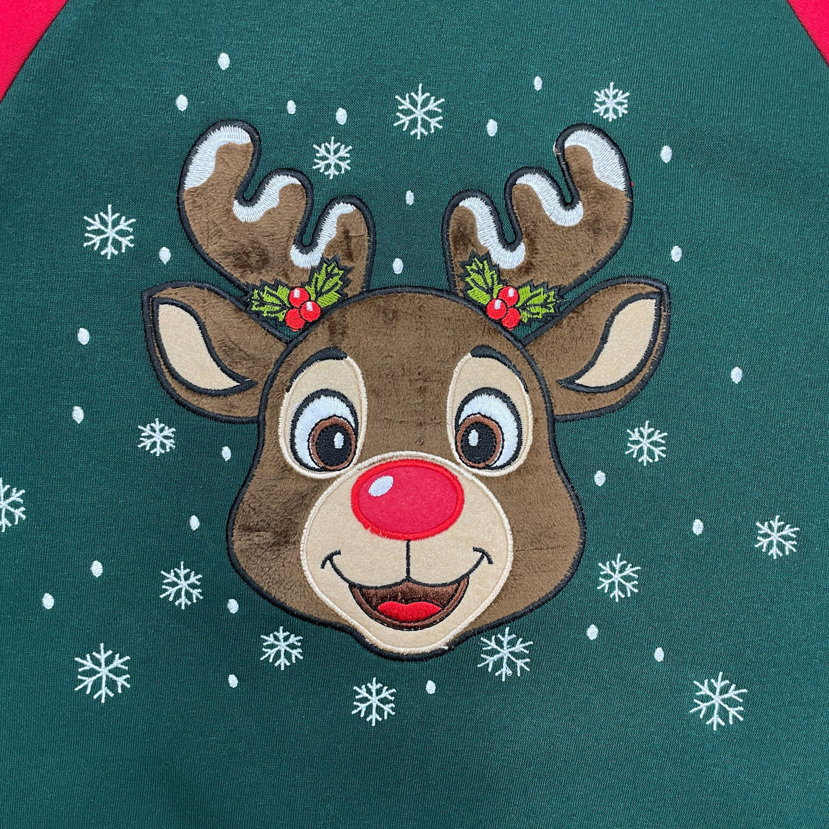 Boys' Embroidered Christmas Holiday Graphic Fleece Pullover Hoodie KP105
