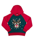 Boys' Embroidered Christmas Holiday Graphic Fleece Pullover Hoodie KP105