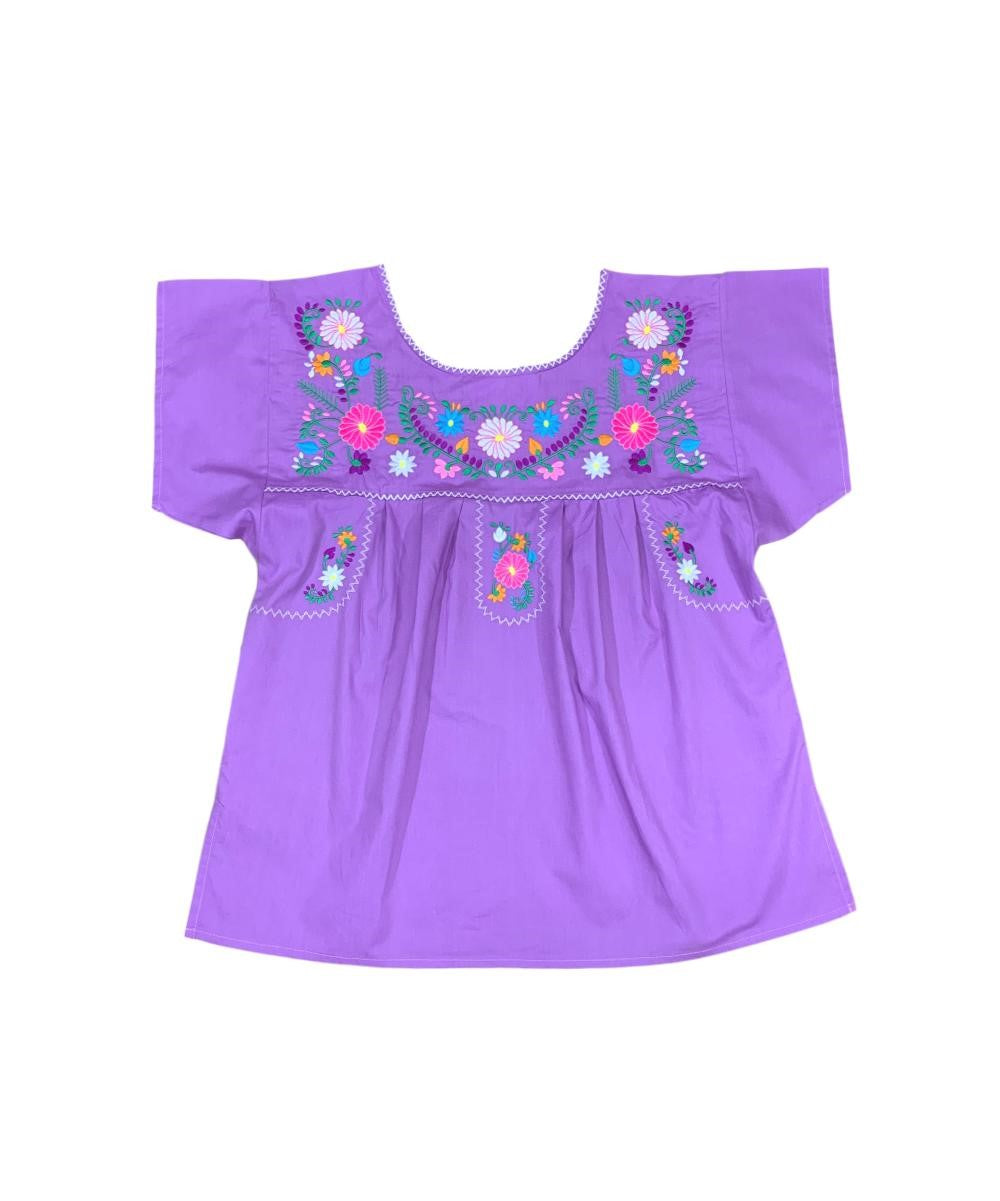 Women Traditional Puebla Mexican Embroidered Blouse Turquoise MT801