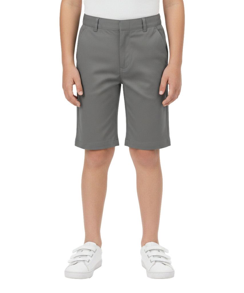 Boy Uniform Grey Zip Up Shorts With Adjustable Waist 5-16 SBU31