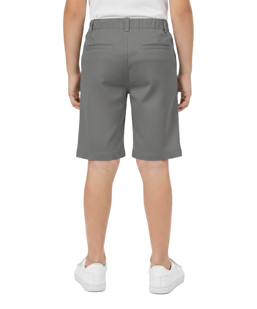 Boy Uniform Grey Zip Up Shorts With Adjustable Waist 5-16 SBU31