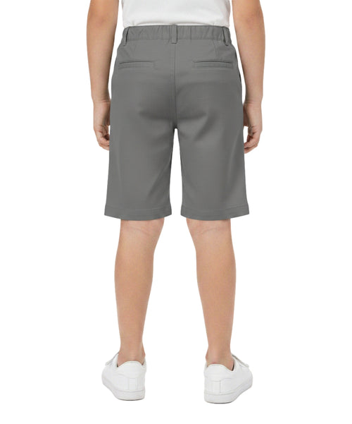 Boy Uniform Grey Zip Up Shorts With Adjustable Waist 5-16 SBU31