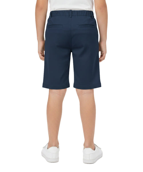 Boy Uniform Navy Zip Up Shorts With Adjustable Waist 5-16 SBU31
