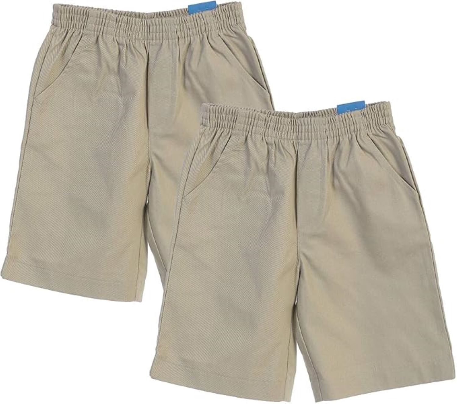 School Uniform Pull-On Grey Shorts, Elastic Waist Twill Bottoms, Comfort Fit School Apparel SBU32 2 Pack