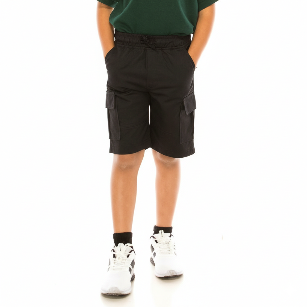 Boy Black Cargo School Every Wear or  Uniform Shorts 4/5-16 SCG33