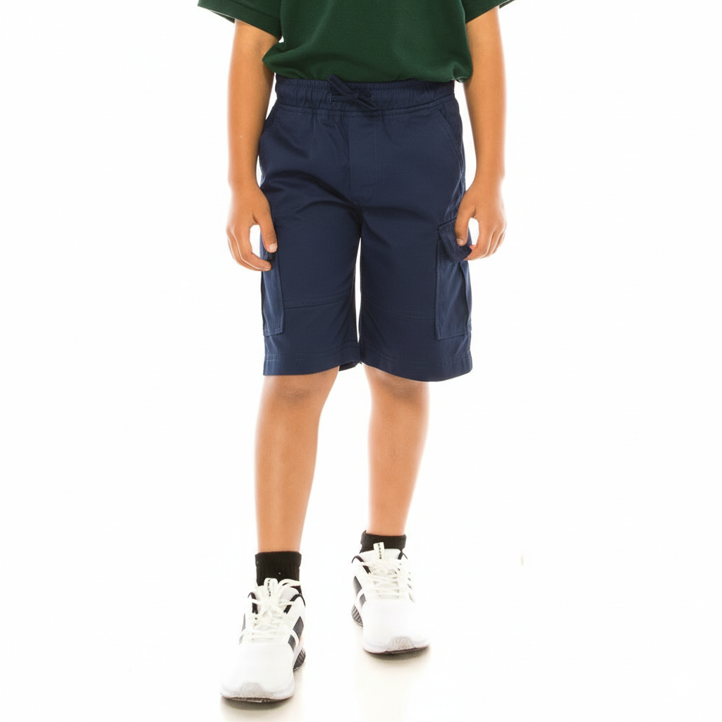 Boy Navy Cargo School Every Wear or  Uniform Shorts 4/5-16 SCG33
