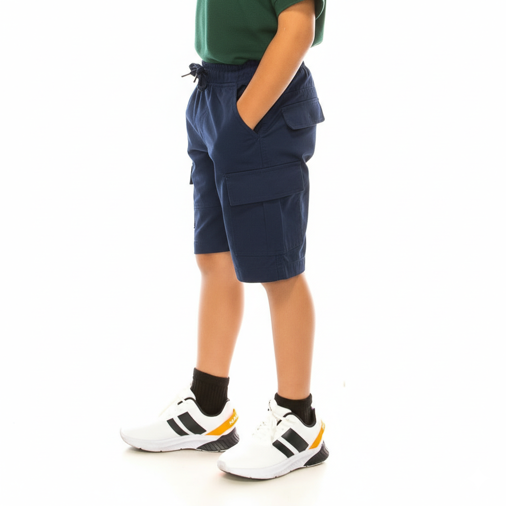 Boy Navy Cargo School Every Wear or  Uniform Shorts 4/5-16 SCG33
