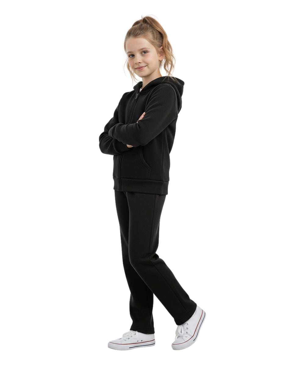 Premium Solid Plain Fleece Set  Black US01