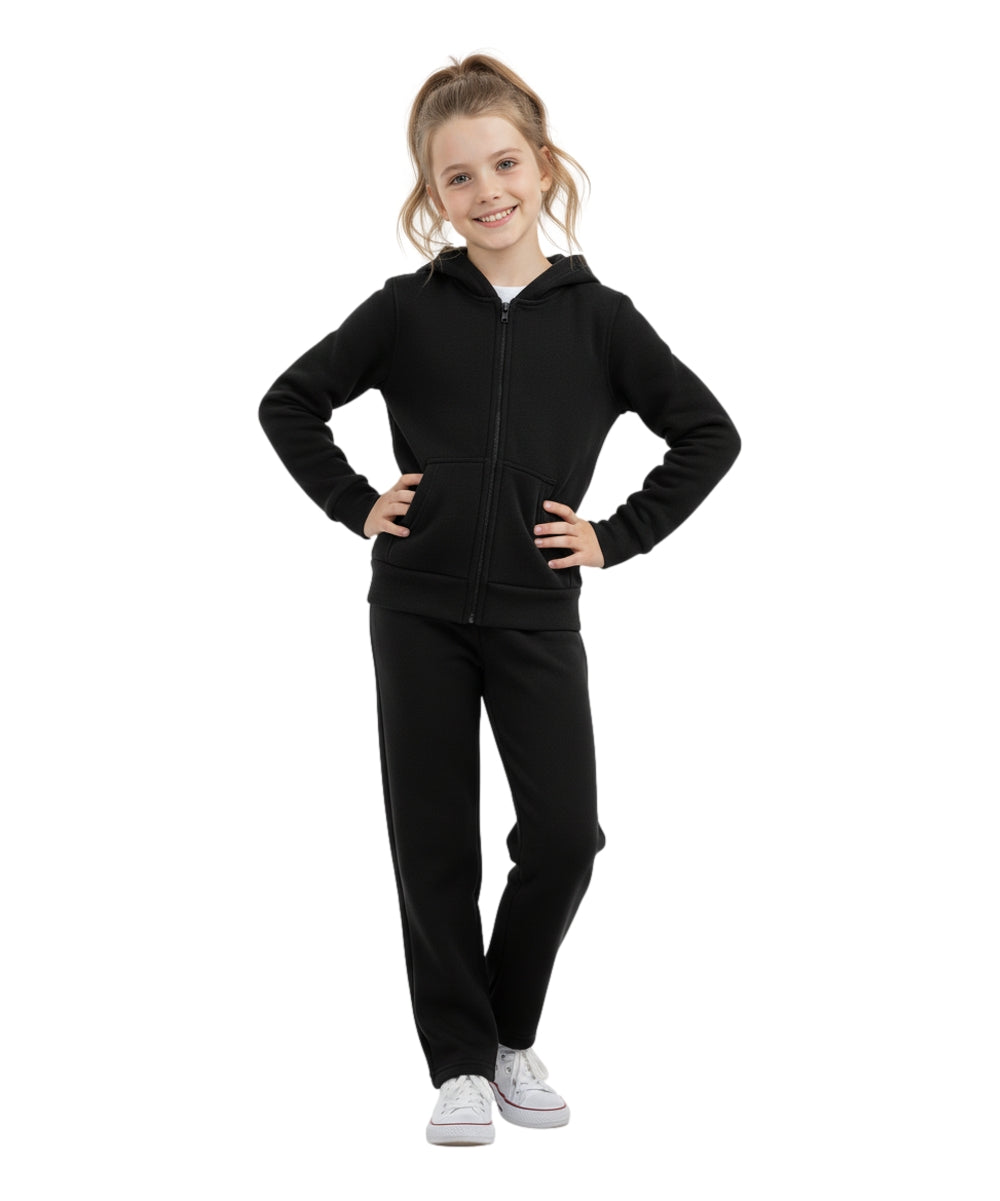 Premium Solid Plain Fleece Set  Black US01