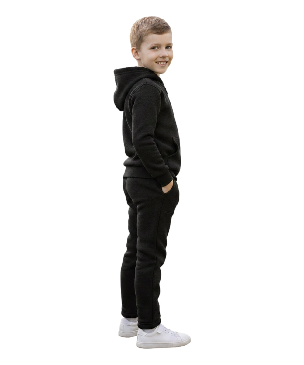 Premium Solid Plain Fleece Set  Black US01