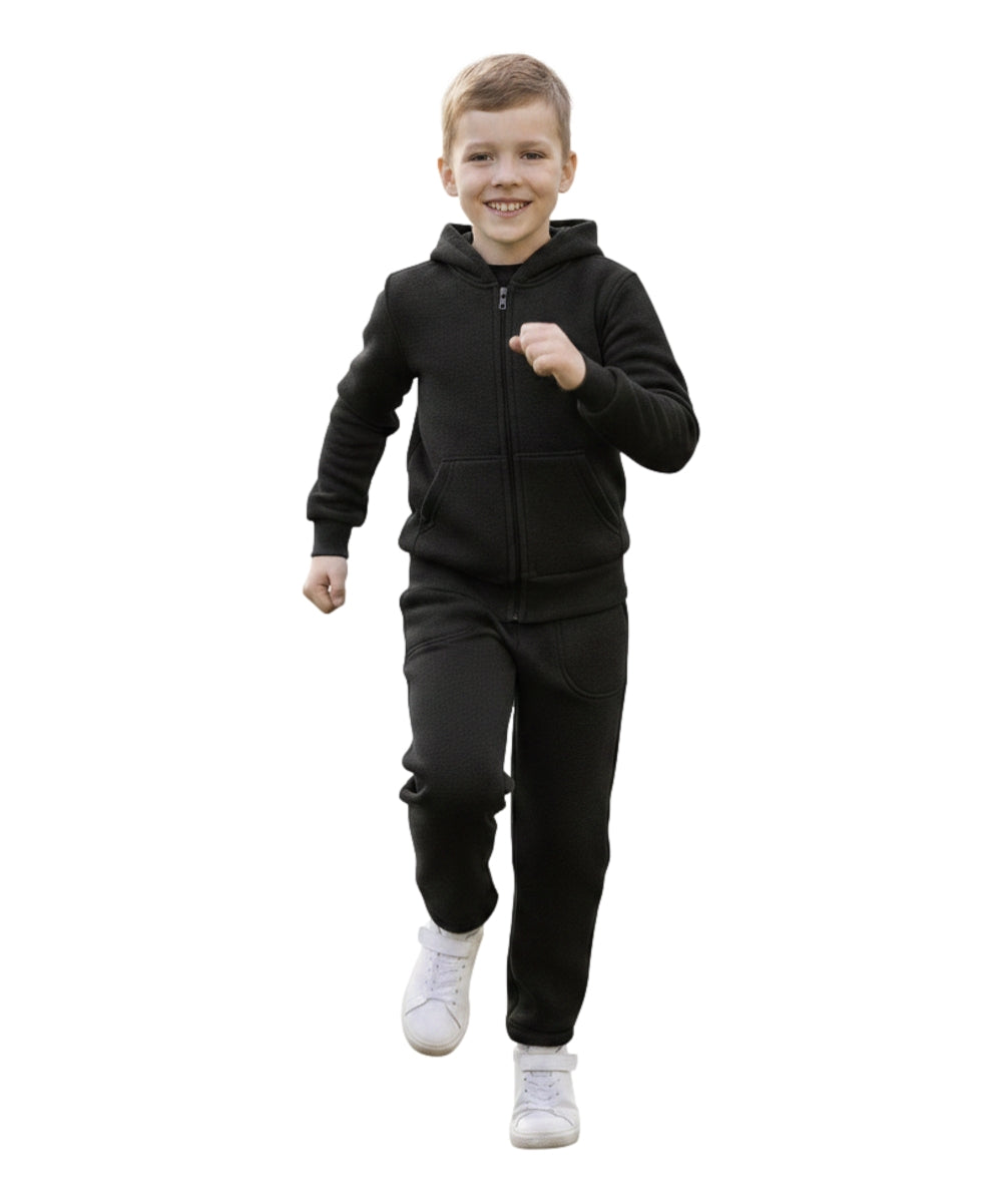 Premium Solid Plain Fleece Set  Black US01