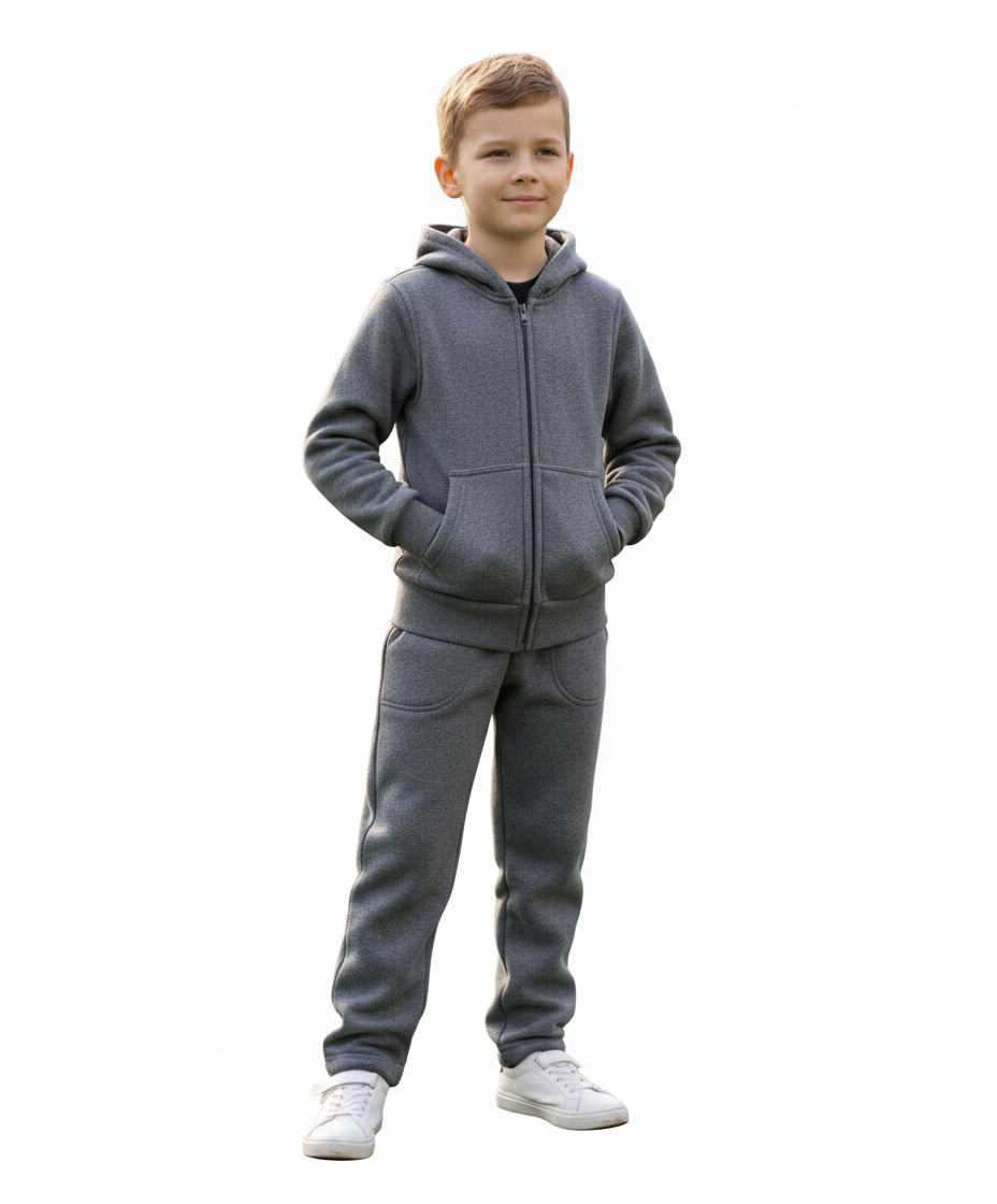 Premium Solid Plain Fleece Set  D Grey US01