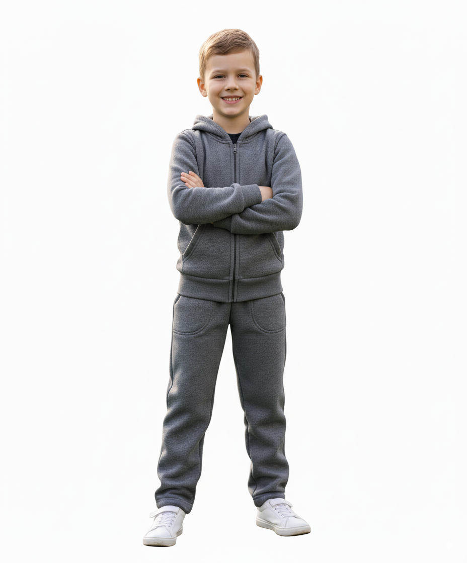 Premium Solid Plain Fleece Set  D Grey US01